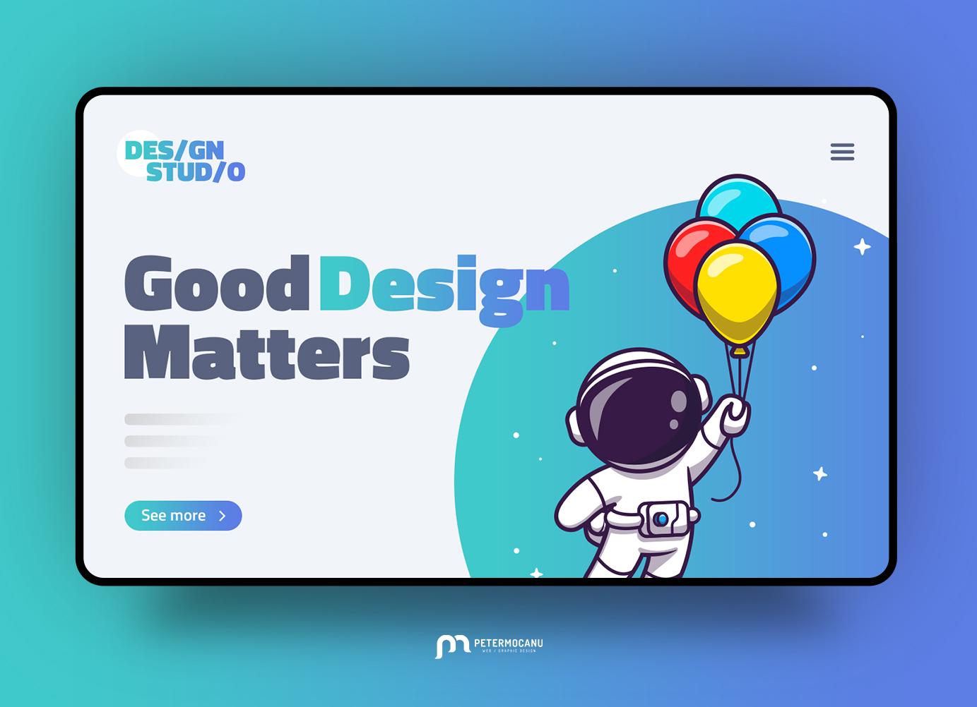 Gradient Landing Page UI Concept Design