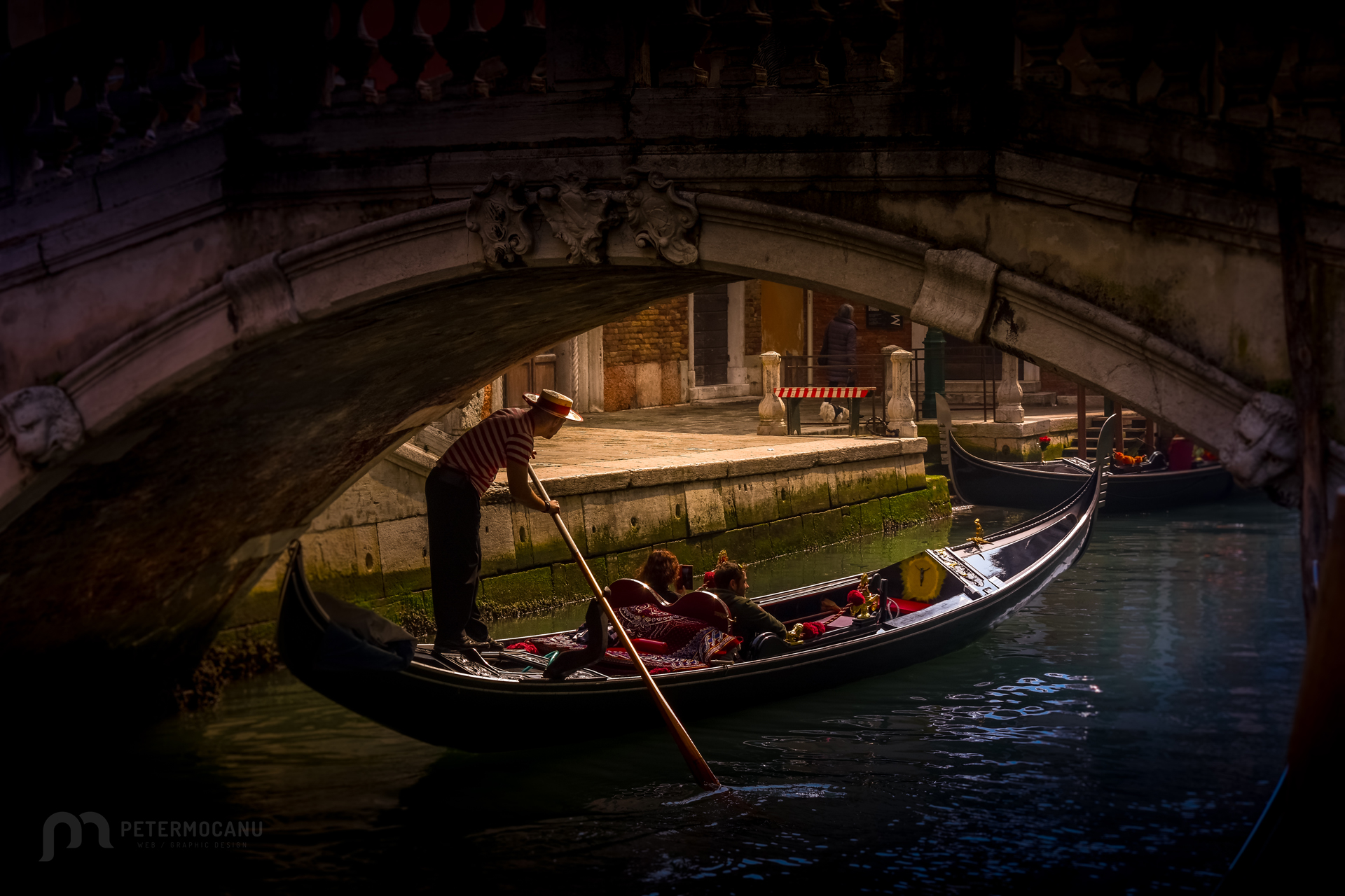 Night photo session of charming Venice